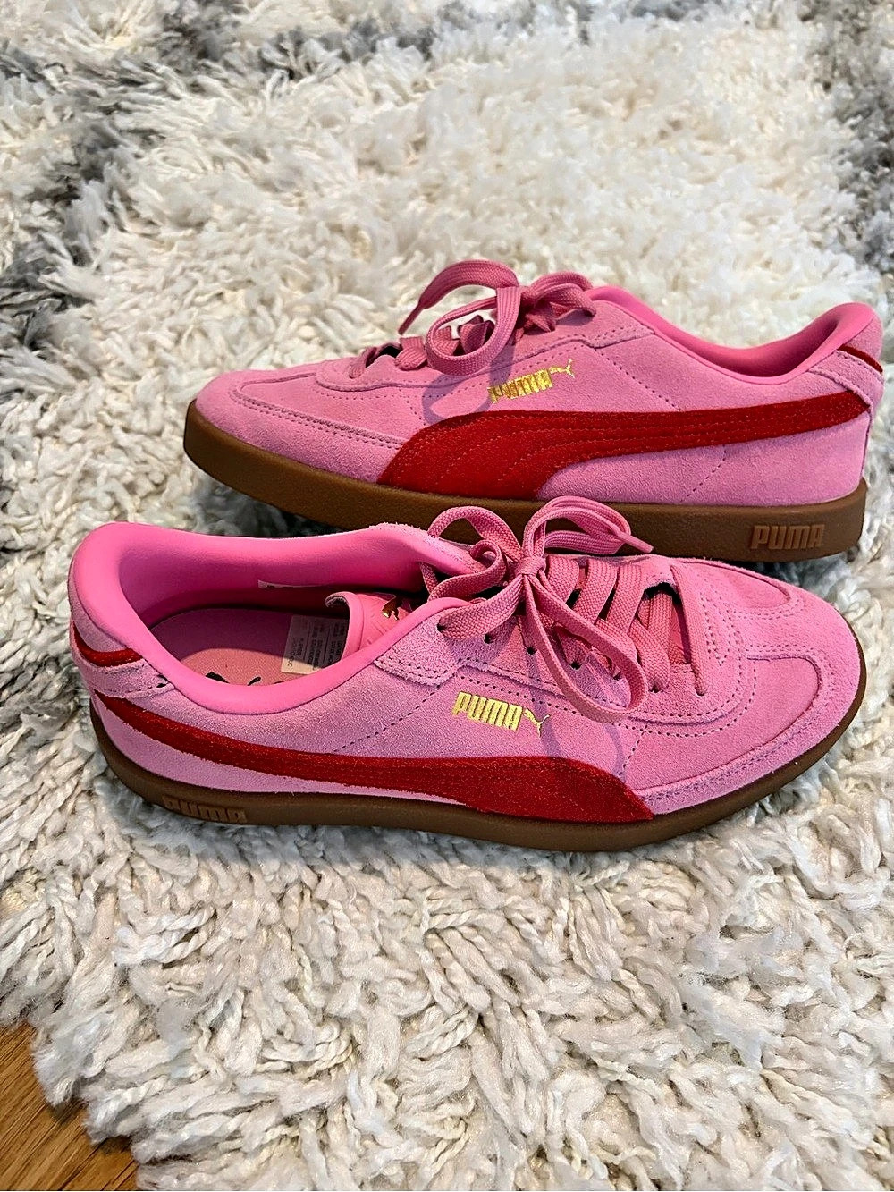 PUMA Suede Pink & Red Sneakers